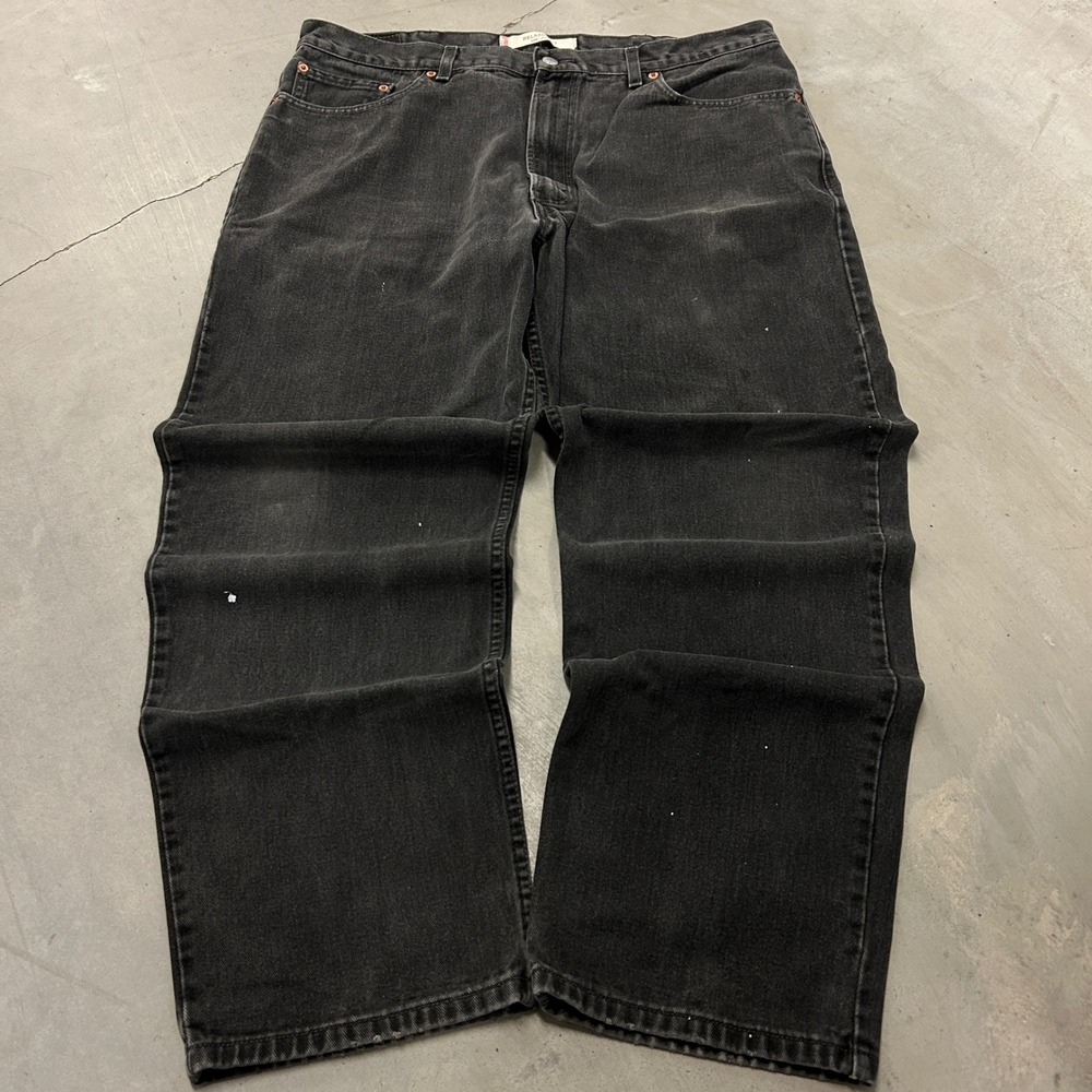 Levis 550 Relaxed Fit Black Denim Jeans Mens 40x32 Faded Black Cotton Pant